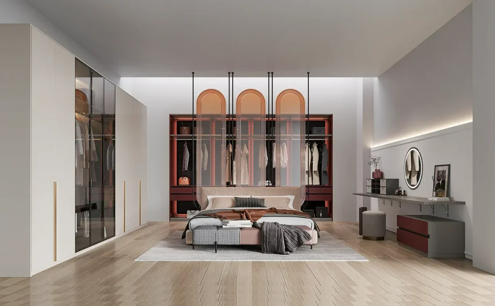 Two-tone Italian Modern Elegance wardrobe from the Cilan series