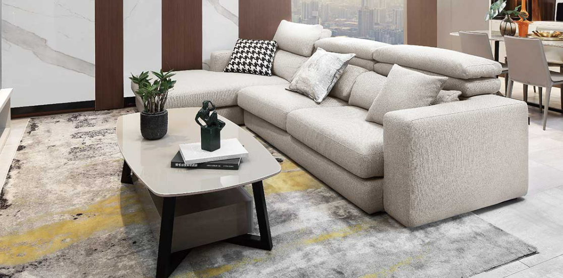 L-shaped corner fabric sofa
