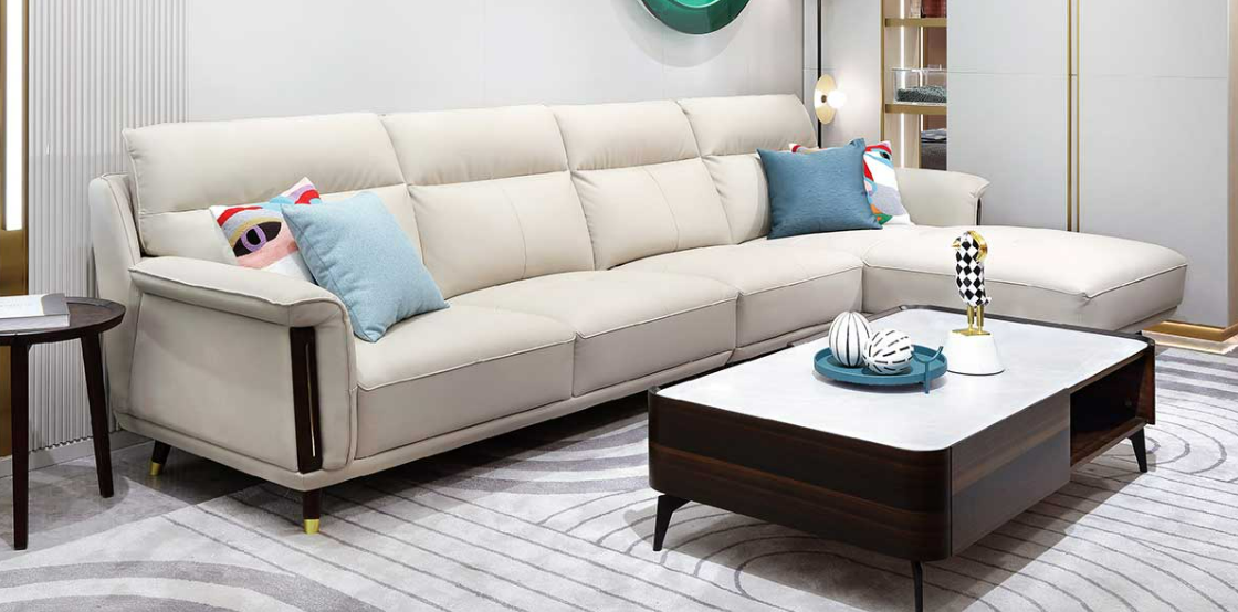 Luxury high-end cowhide leather sofa